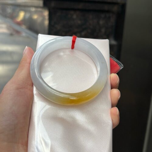 冰黄翡正圈手镯