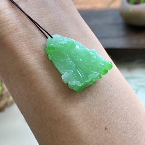 Alternative view of Apple Green Cabbage Jadeite Jade Pendant