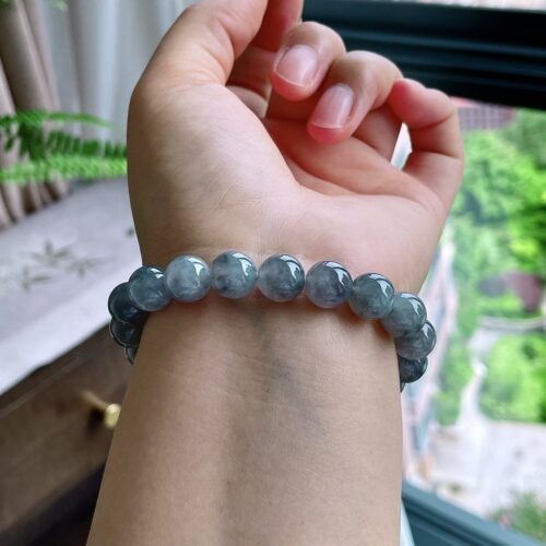 Alternative view of Wuji Jadeite Jade Bead Bracelet, 10.4mm