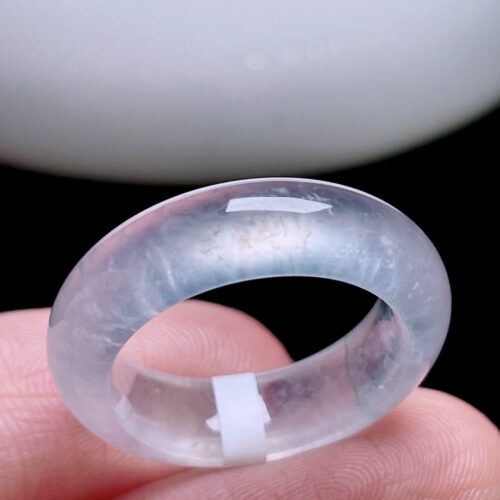 Alternative view of High Icy Jadeite Jade Band Ring, US 6 · 23.663mm band