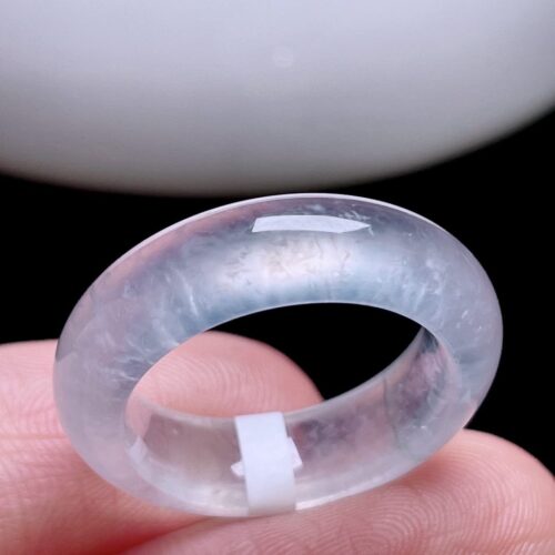 High Icy Jadeite Jade Band Ring, US 6 · 23.663mm band