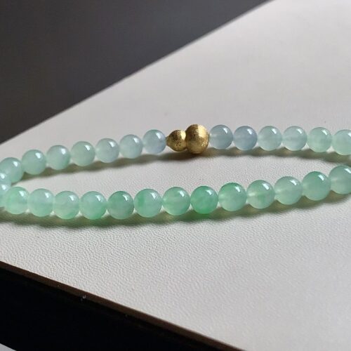 Alternative view of Apple Green Jadeite Jade Bead Bracelet, 5.7mm