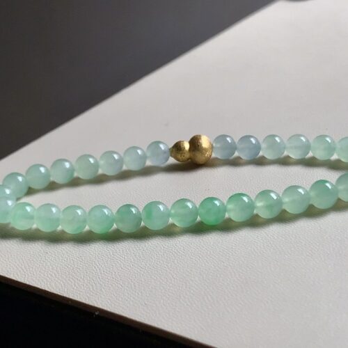 Apple Green Jadeite Jade Bead Bracelet, 5.7mm