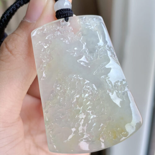 Honey Landscape Jadeite Jade Pendant
