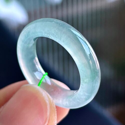 Icy Jadeite Jade Band Ring, US 6 · 5.1mm band
