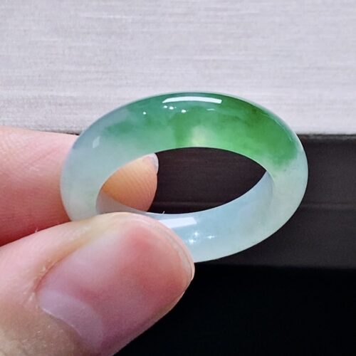 Icy Jadeite Jade Band Ring, US 7.25 · 175.53mm band
