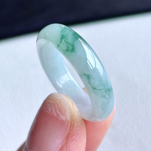 Icy Jadeite Jade Band Ring, US 7.75 · 5.4mm band