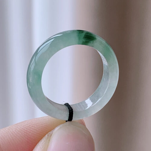 Icy Jadeite Jade Band Ring, US 8 · 5.4mm band