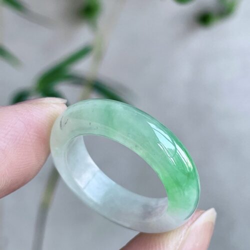 Icy Jadeite Jade Band Ring, US 8 · 5.8mm band