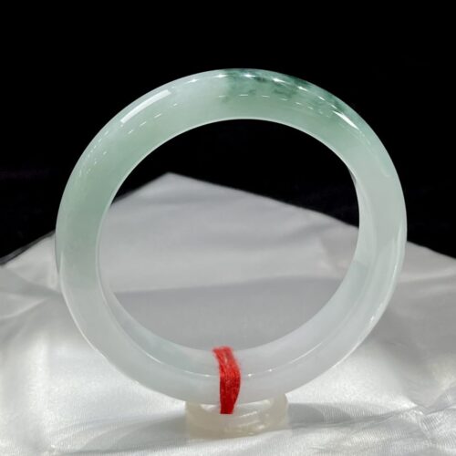 Alternative view of Icy Half Round Jadeite Jade Bangle Bracelet, 54.2mm