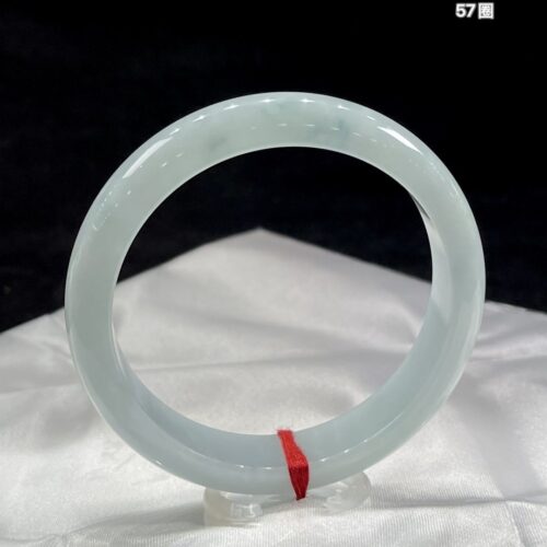 Blue-Ground Half Round Jadeite Jade Bangle, 57mm · 13mm