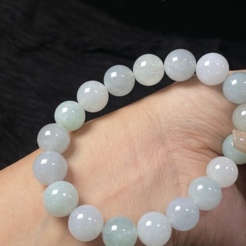 Alternative view of Icy Jadeite Jade Bead Bracelet, 11.5mm