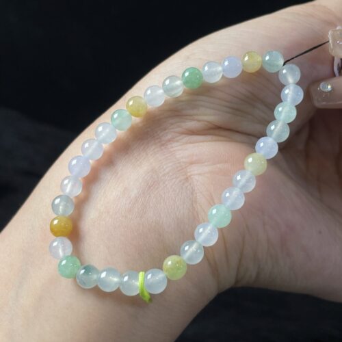 Icy Jadeite Jade Bead Bracelet, 5.5mm (II)