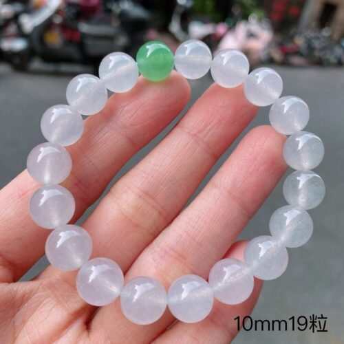 Icy Jadeite Jade Bead Bracelet