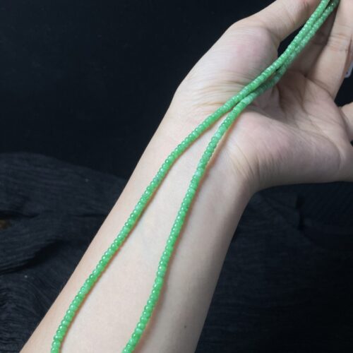 Icy Jadeite Jade Bead Bracelet, 3.8mm