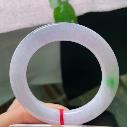 Alternative view of Spring Colour Round Jadeite Jade Bangle Bracelet, 53.3mm