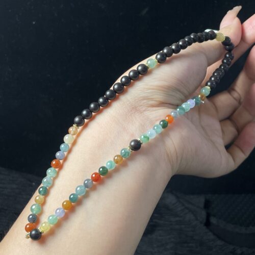 Icy Jadeite Jade Bead Bracelet, 5.5mm (I)
