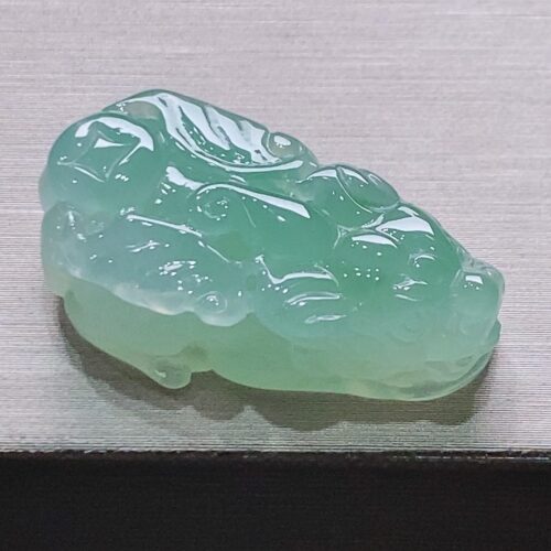 Alternative view of Icy Pixiu Jadeite Jade Pendant