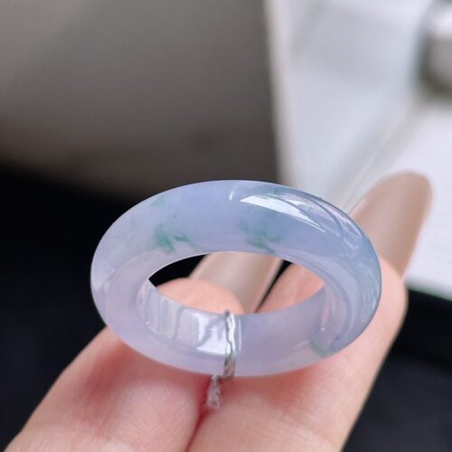 Lavender Jadeite Jade Band Ring, US 6.5