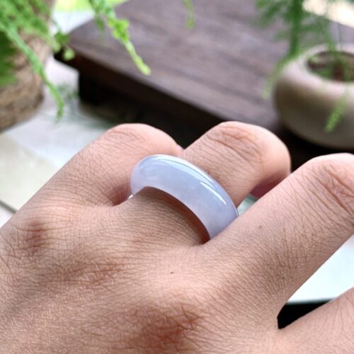 Alternative view of Lavender Jadeite Jade Band Ring, US 8.5
