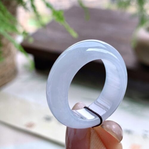 Lavender Jadeite Jade Band Ring, US 8.5