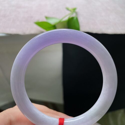 Lavender Round Jadeite Jade Bangle Bracelet, 54.2mm