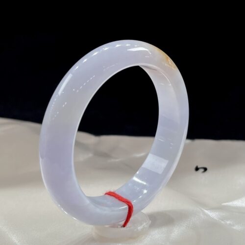 Alternative view of Lavender Half Round Jadeite Jade Bangle Bracelet