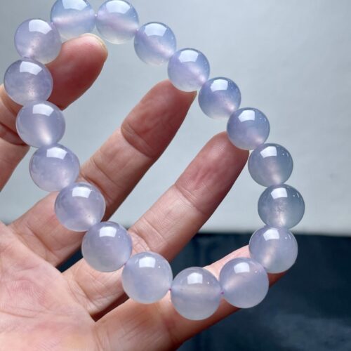 Alternative view of Lavender Jadeite Jade Bead Bracelet, 11.5mm