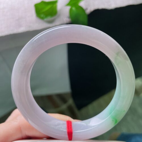 Alternative view of Lavender Half Round Jadeite Jade Bangle Bracelet, 56mm