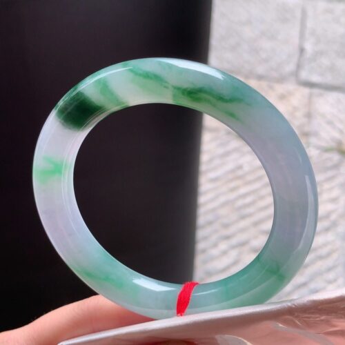 Alternative view of Lavender Round Jadeite Jade Bangle Bracelet, 59.6mm