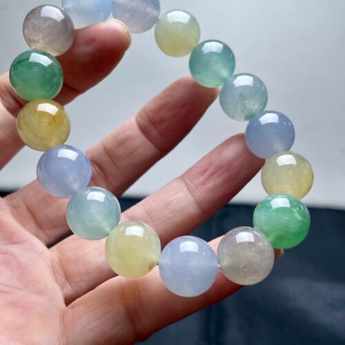 Multi-Colour Jadeite Jade Bead Bracelet, 12.3mm